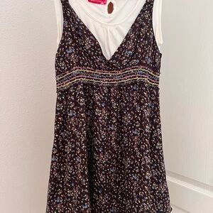 Chiffon Dress with White Top